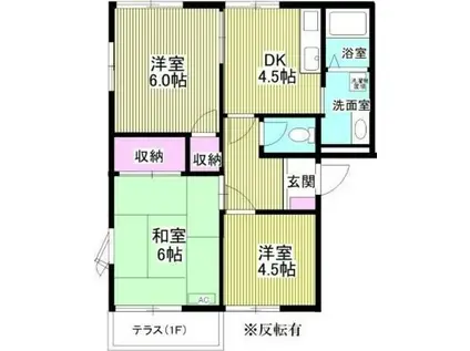 フレグランス泉A(3DK/1階)の間取り写真