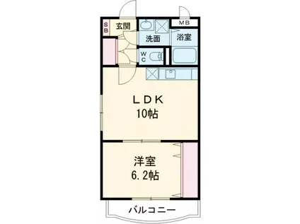 ジュエルSK(1LDK/3階)の間取り写真