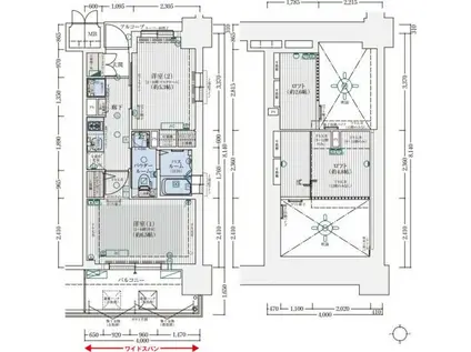エステムコート名古屋駅前CORE(2K/2階)の間取り写真