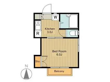 メゾン・デュポン(1K/2階)の間取り写真