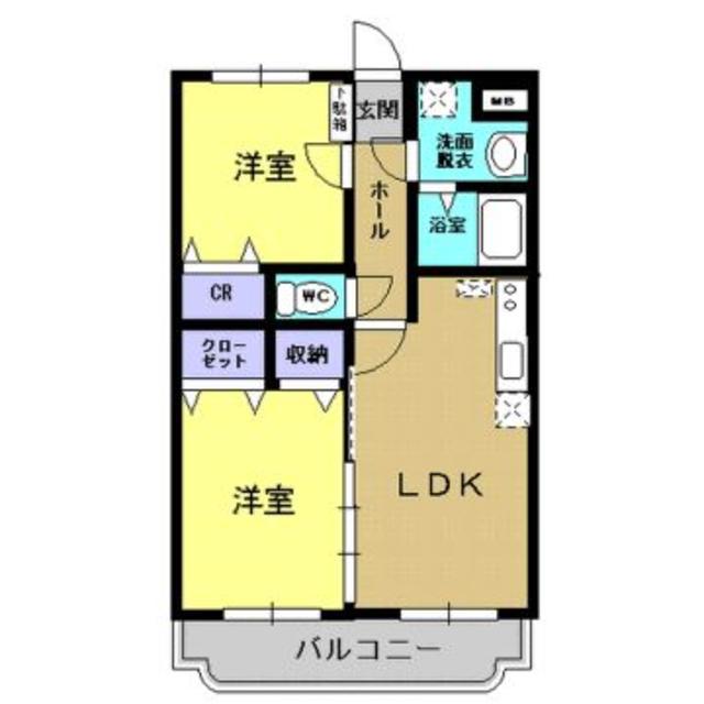 エビスマンション(2LDK/2階)の間取り写真