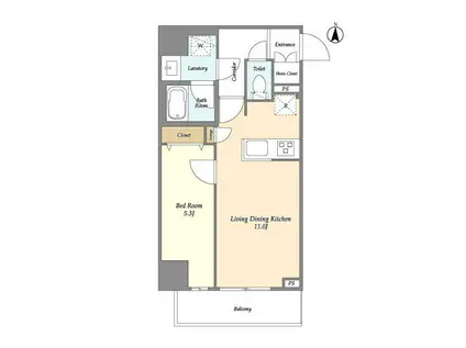 グランカーサ三ノ輪IV(1LDK/2階)の間取り写真