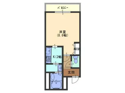 サンライフカガヤ(1K/3階)の間取り写真