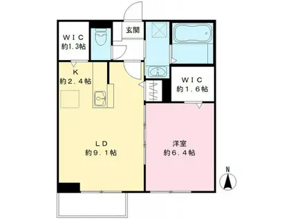 グレイス見川 C(1LDK/2階)の間取り写真