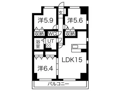 アグレアーブル(3LDK/3階)の間取り写真