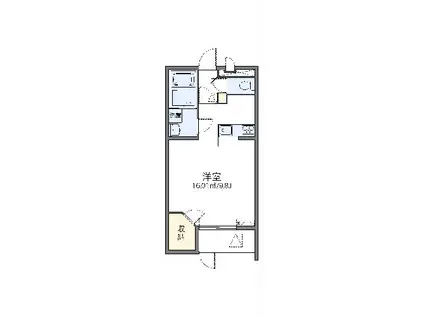 レオパレス天上野II(1K/1階)の間取り写真