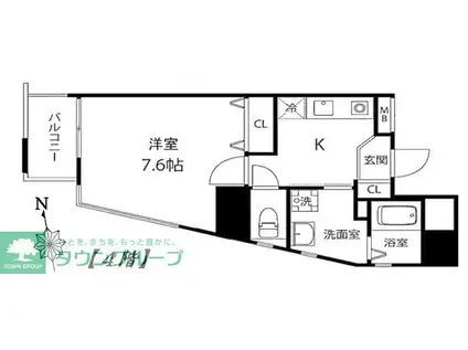 トルチェ・ヴァリ(1K/4階)の間取り写真