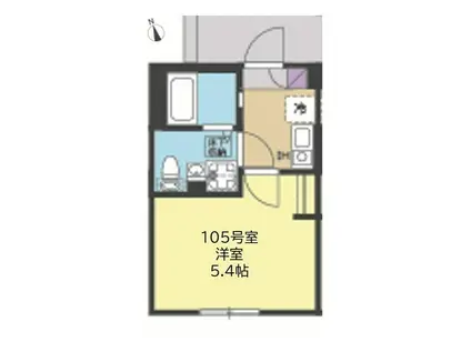 ブルーミング横浜(1K/1階)の間取り写真