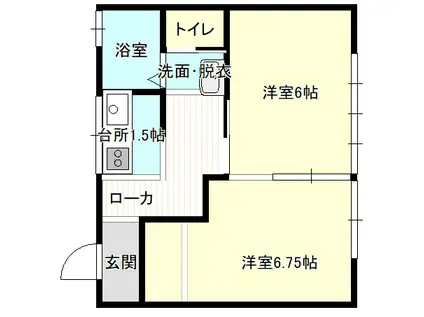 カーサ イル・ソーレ(2K/2階)の間取り写真