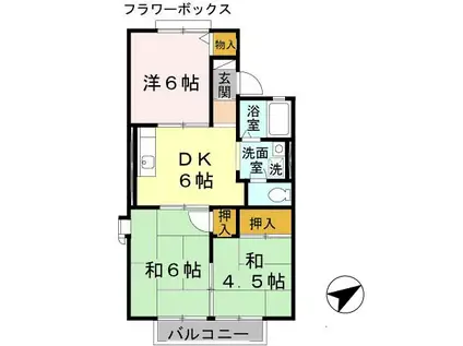 メゾン楠見中(3DK/2階)の間取り写真