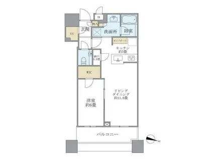 ブリリアタワーズ目黒ノース(1LDK/4階)の間取り写真