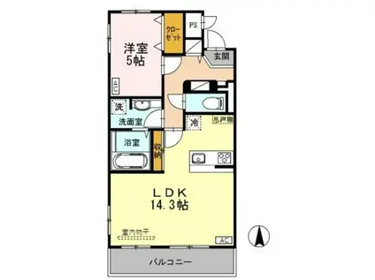 セリージャデトーア(1LDK/3階)の間取り写真