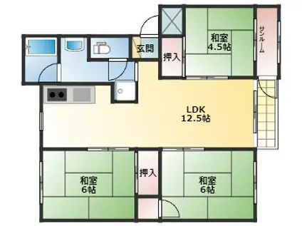 第一サンシャインくれは(3LDK/2階)の間取り写真