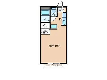 スト-クハイツIII(ワンルーム/1階)の間取り写真