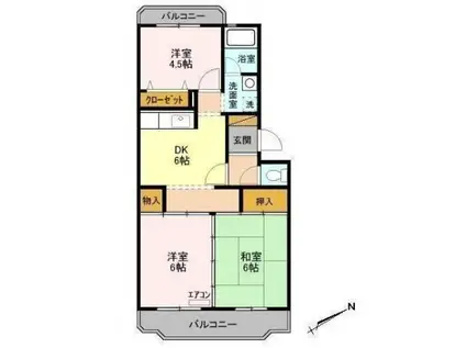 第2パールメゾン染谷(3DK/3階)の間取り写真