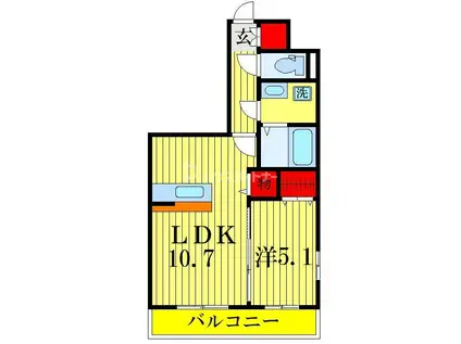ARIAORCHIS(1LDK/2階)の間取り写真