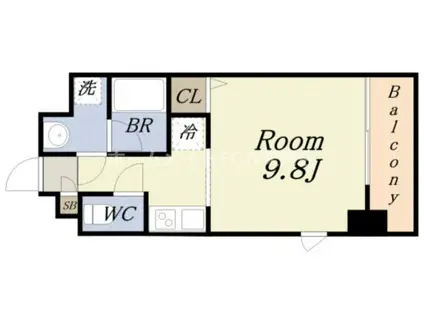 エグゼ大阪ドームII(ワンルーム/8階)の間取り写真