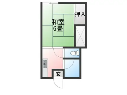 ひかりハイツ(1K/2階)の間取り写真