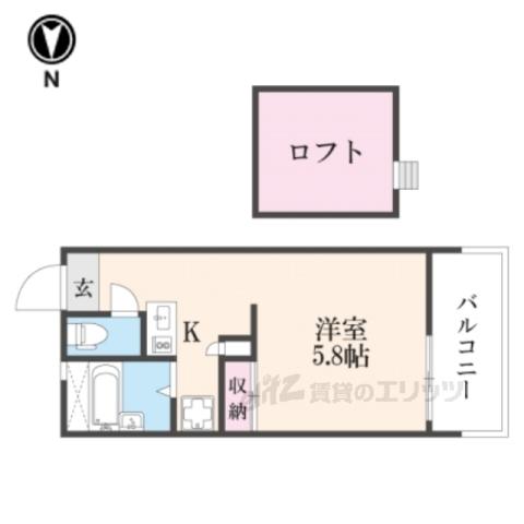 レオパレスヴィラ(1K/2階)の間取り写真