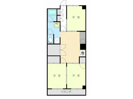 RESPLANDOR伊勢崎レスプランドール(3DK/4階)の間取り写真