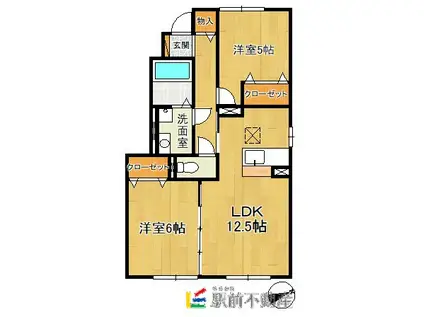 ローズコートMINATO(2LDK/1階)の間取り写真