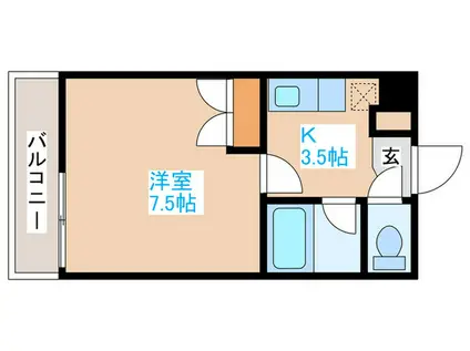エルシーI(1K/8階)の間取り写真