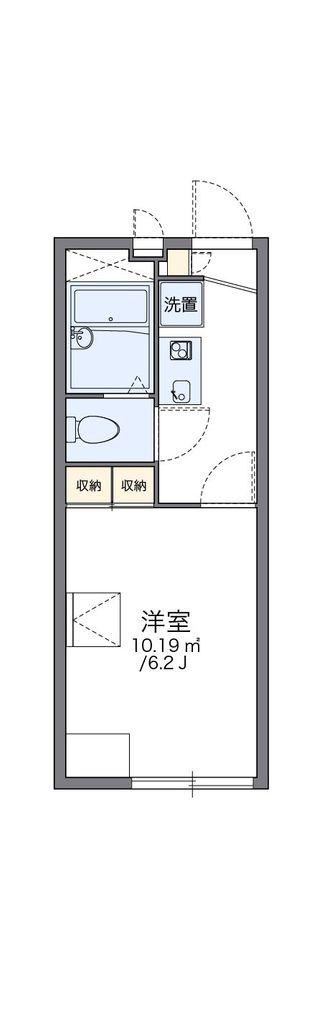 レオパレスヴィララビニア(1K/1階)の間取り写真