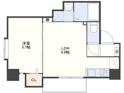 ブリシアけやき道ノ尾駅(1LDK/6階)の間取り写真