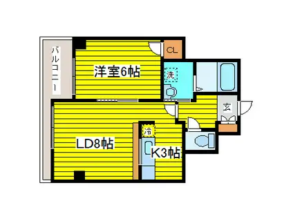 エーデルホフ(1LDK/2階)の間取り写真