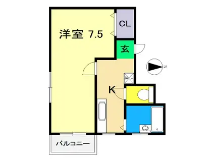 クリスタルハイツ(1K/5階)の間取り写真