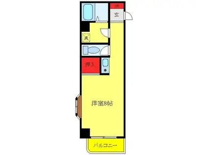 メゾンボヌール(ワンルーム/7階)の間取り写真