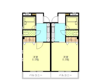プレステージ高島(1K/1階)の間取り写真