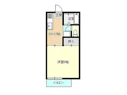 エクセルJ(1K/1階)の間取り写真