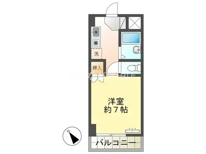 ピア ボナール(1K/2階)の間取り写真