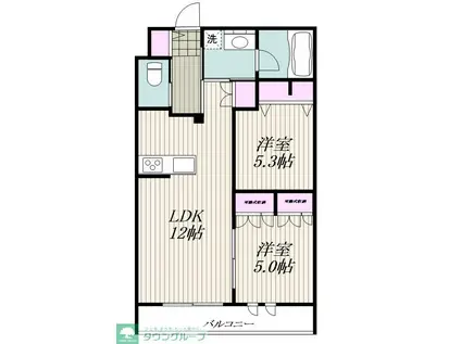 LA GRACIEUSE(2LDK/1階)の間取り写真