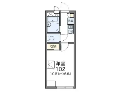 AS 60(1K/2階)の間取り写真