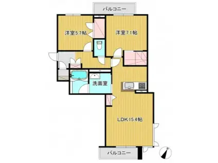 エクセレンテ(2LDK/3階)の間取り写真