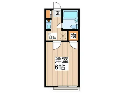 森屋コーポ(1K/2階)の間取り写真