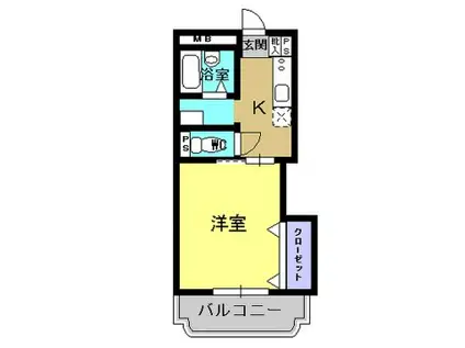 ユーミー南郡元(1K/2階)の間取り写真