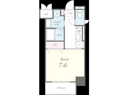 目白プライムレジデンス(1K/4階)の間取り写真