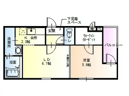 セジュール白鷺II(1LDK/3階)の間取り写真