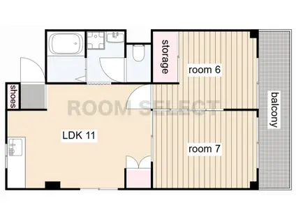 シャンテちくさ(2DK/4階)の間取り写真