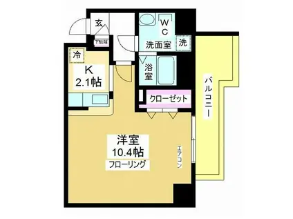 LTビル(1K/3階)の間取り写真