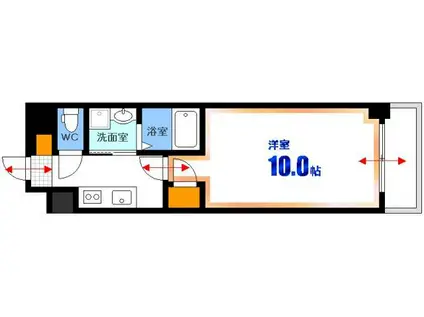 エイトバレー37(1K/9階)の間取り写真
