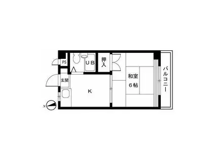 グリーンハイムコダイ(1K/3階)の間取り写真