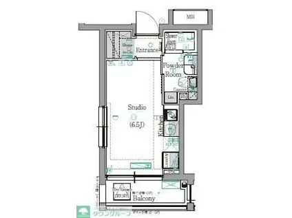ビーシティアパートメント立川(ワンルーム/5階)の間取り写真
