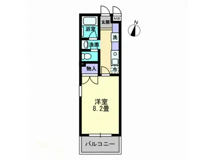 フォーシーズン錦町(1K/1階)の間取り写真