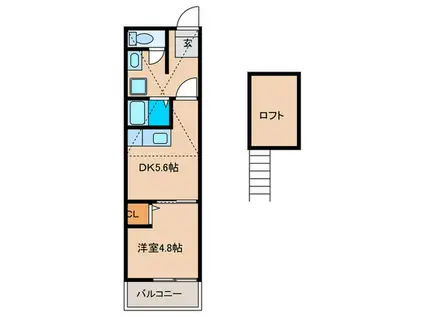 ピコロ周船寺(1DK/2階)の間取り写真
