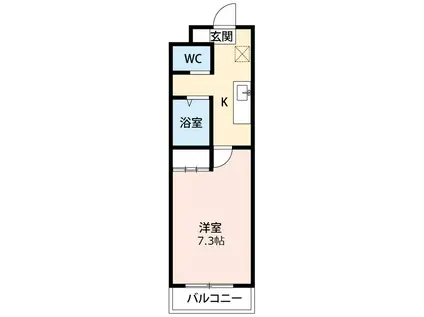 A・CITY八帖(1K/5階)の間取り写真