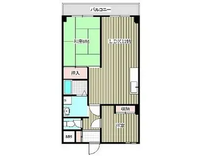 ホワイトパレス大宮(2LDK/4階)の間取り写真